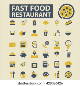 fast food restaurant icons
