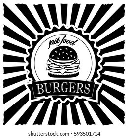 Fast food restaurant logo, banner, label