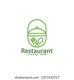 Fast food restaurant logo, outline logo vector.