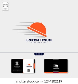 fast food restaurant logo template vector illustration and free business card design