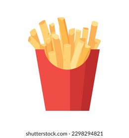 Fast food restaurant meal fried potatoes over white
