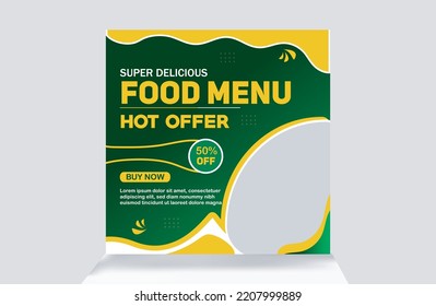 Fast food restaurant menu banner ads social media post food burger pizza chicken fry delicious banner web banner social media post cover template