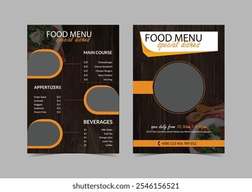 Fast food restaurant menu design