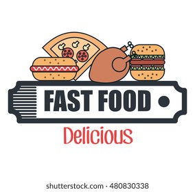 fast food restaurant menu isolated icon