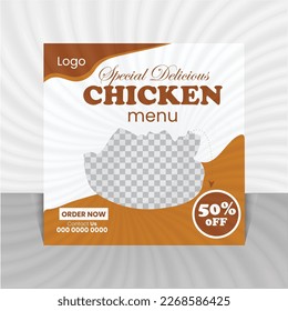 Fast food restaurant menu social media marketing web banner template design. Pizza, burger and healthy food business online promotion flyer with abstract background, logo and icon. Sale