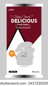 Fast food restaurant menu social media marketing web banner template design