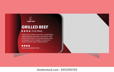 Fast food restaurant menu social media marketing web banner template design.