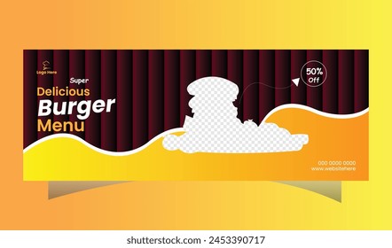 Fast food restaurant menu social media marketing web banner template design.