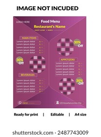 Fast food restaurant menu social media marketing web banner template design. Pizza, burger and healthy food business online promotion flyer with abstract background, logo and icon. Food web banner