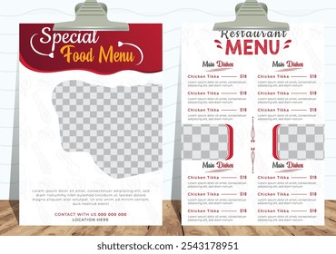 Fast food restaurant menu social media marketing web banner template design. Pizza, burger and healthy food business online promotion flyer with abstract background