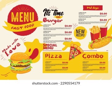 fast food restaurant menu template dynamic classic