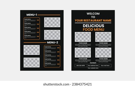 Fast food restaurant menu template design.