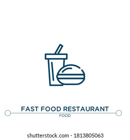 fast food restaurant outline vector icon. simple element illustration. fast food restaurant outline icon from editable food concept. can be used for web and mobile
