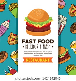fast food restaurant poster vector illustration graphic design
