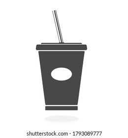 Fast Food Restaurant Soda Drink Icon - Vector Illustration