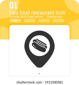 Fast food restaurant vector icon concept with flat style isolated on white background. Vector illustration server time sign symbol icon for technology, busuniss, web, ui, ux, website and mobile apps