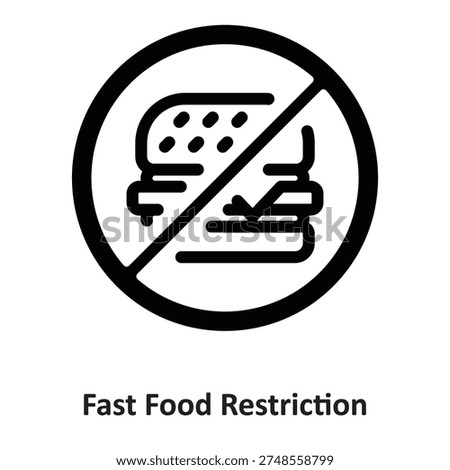 Fast Food Restriction Vector Icon which can easily modify or edit

