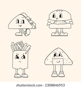 FAST FOOD RETRO CUTE CHARACTER MASCOT