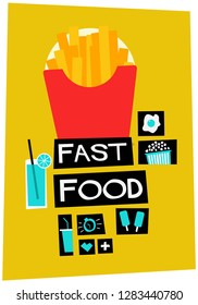 Fast Food Retro Style Poster Design Retro Style Poster Design