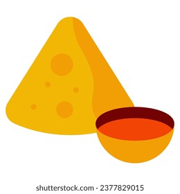 fast food samosa object vector  icon