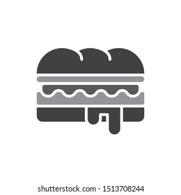Fast food sandwich icon. flat simple pictogram. Burger vector illustration