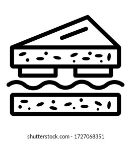 Fast food sandwich icon. Outline fast food sandwich vector icon for web design isolated on white background