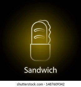 fast food sandwich line neon icon. Element of food illustration icon. Signs and symbols can be used for web, logo, mobile app, UI, UX