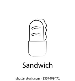 fast food sandwich outline icon. Element of food illustration icon. Signs and symbols can be used for web, logo, mobile app, UI, UX