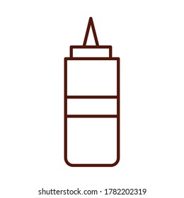fast food sauce bottle dinner and menu, tasty meal and unhealthy vector illustration line style icon