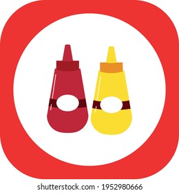 fast food, sauces. white and red background vector image.