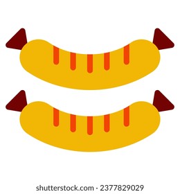 fast food sausage object vector  icon