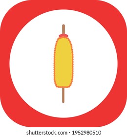 fast food, sausage. white and red background vector image.
