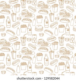 Fast food seamless background