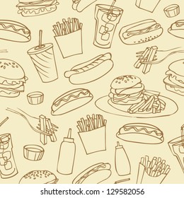 Fast food seamless background