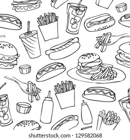 Fast food seamless background