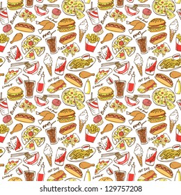 Fast food seamless background