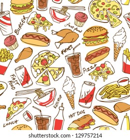 Fast food seamless background