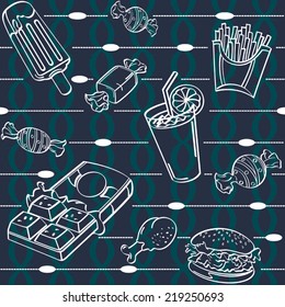 Fast Food Seamless Background