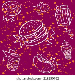 Fast Food Seamless Background
