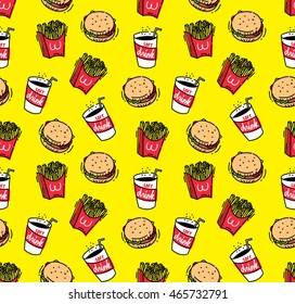Fast food seamless background