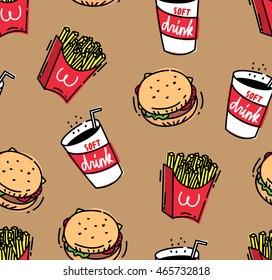 Fast food seamless background