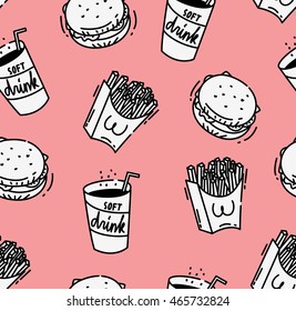 Fast food seamless background