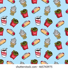 Fast food seamless background