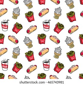 Fast food seamless background