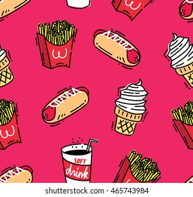 Fast food seamless background