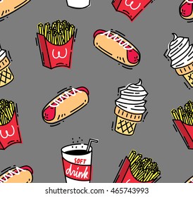Fast food seamless background
