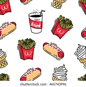 Fast food seamless background