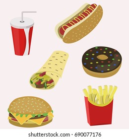 fast food seamless background