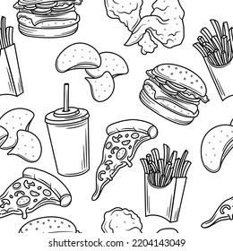 Fast food seamless background template