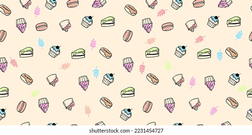 Fast food seamless background vector design